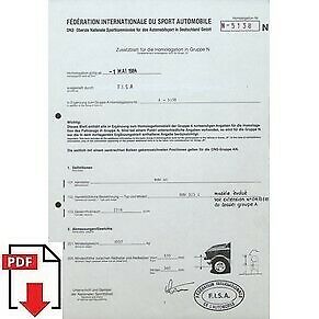 1984 BMW 323i FIA homologation form PDF download